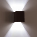 Arandela 2 Facho Efeito Parede Muro Externa + LED 5W ST678-Starlumen-Branco Frio (6000K)-Marrom-