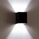 Arandela 2 Facho Efeito Parede Muro Externa + LED 5W ST678-Starlumen-Branco Frio (6000K)-Preto-