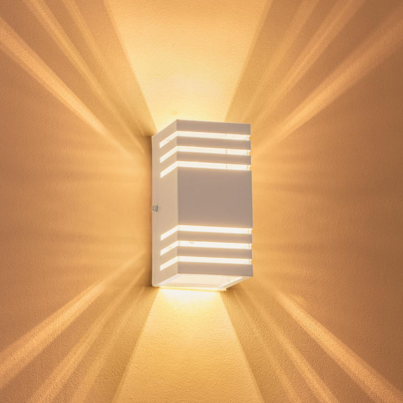 Arandela 2 Focos Efeito 6 Frisos Alumínio Externa Branco ST2754-Starlumen-