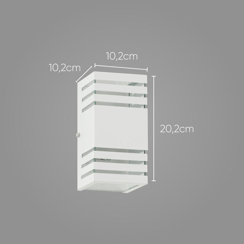 Arandela 2 Focos Efeito 6 Frisos Alumínio Externa Branco ST2754-Starlumen-