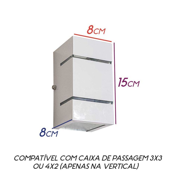 Arandela 2 Focos E Frisos Externa Parede Muro Slim St427