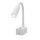 Arandela Abajur Branca Cabeceira Articulada Led Integrado 3w 20905 St1744-Starlux-Starlumen