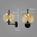 Arandela Apple Preta e Globo em Vidro Ambar AR-31098-BA Starlux St1712-Starlux-Starlumen