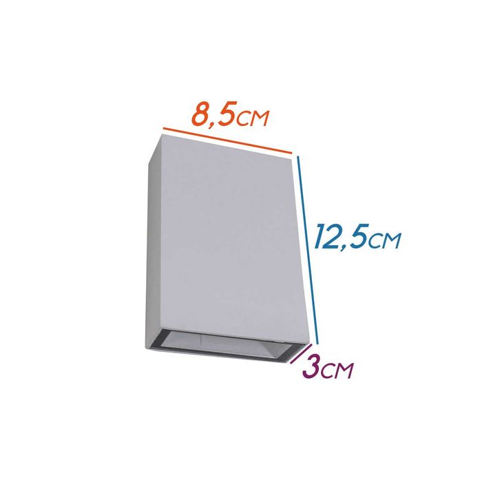 Arandela Blindada Branca Efeito 2 Fachos Duplo LED 4W 3000k ST1238-Starlumen-