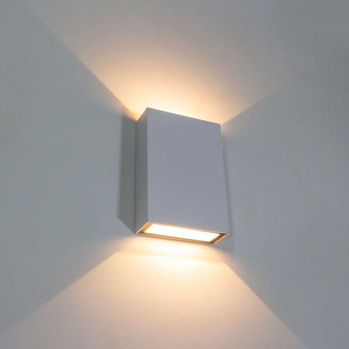 Arandela Blindada Branca Efeito 2 Fachos Duplo LED 4W 3000k ST1238-Starlumen-Branco-