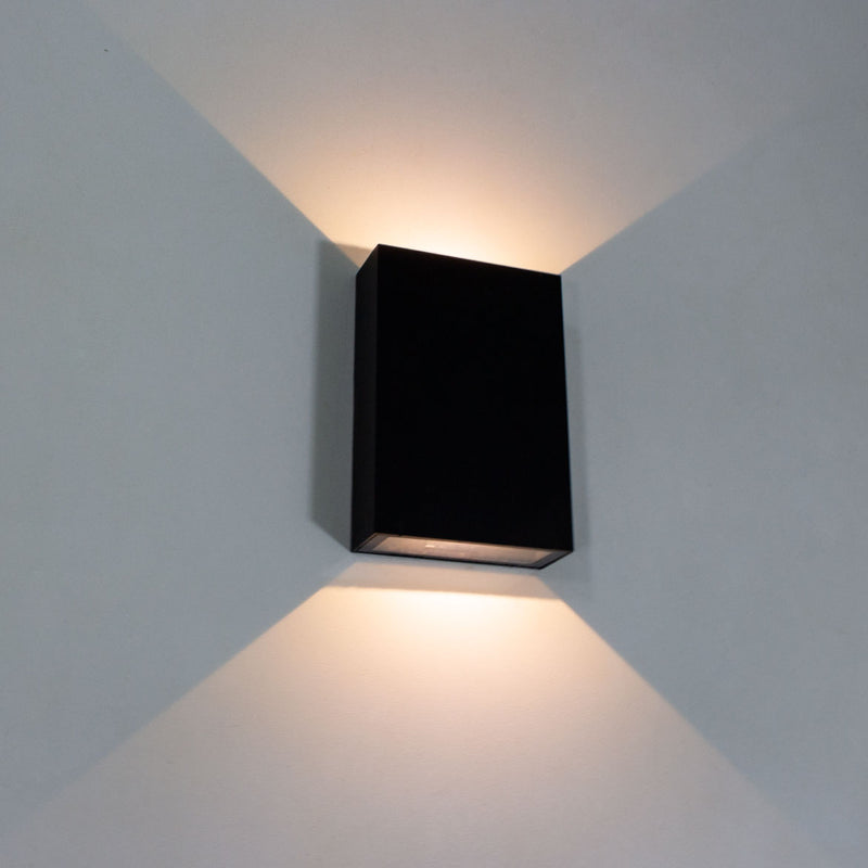 Arandela Blindada Preta Efeito 2 Fachos Duplo LED 4W 3000k ST1238-Starlumen-