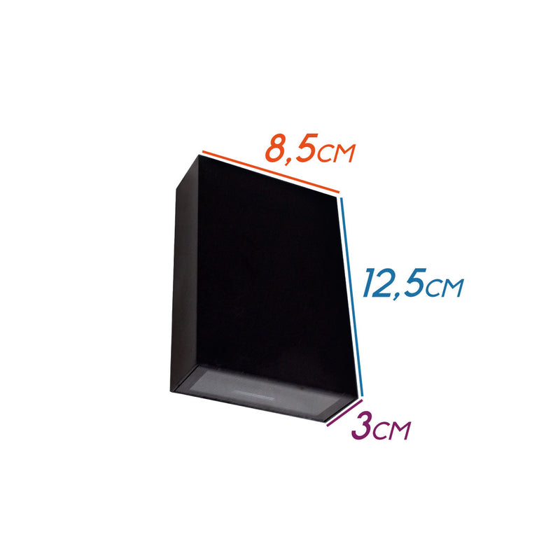 Arandela Blindada Preta Efeito 2 Fachos Duplo LED 4W 3000k ST1238-Starlumen-