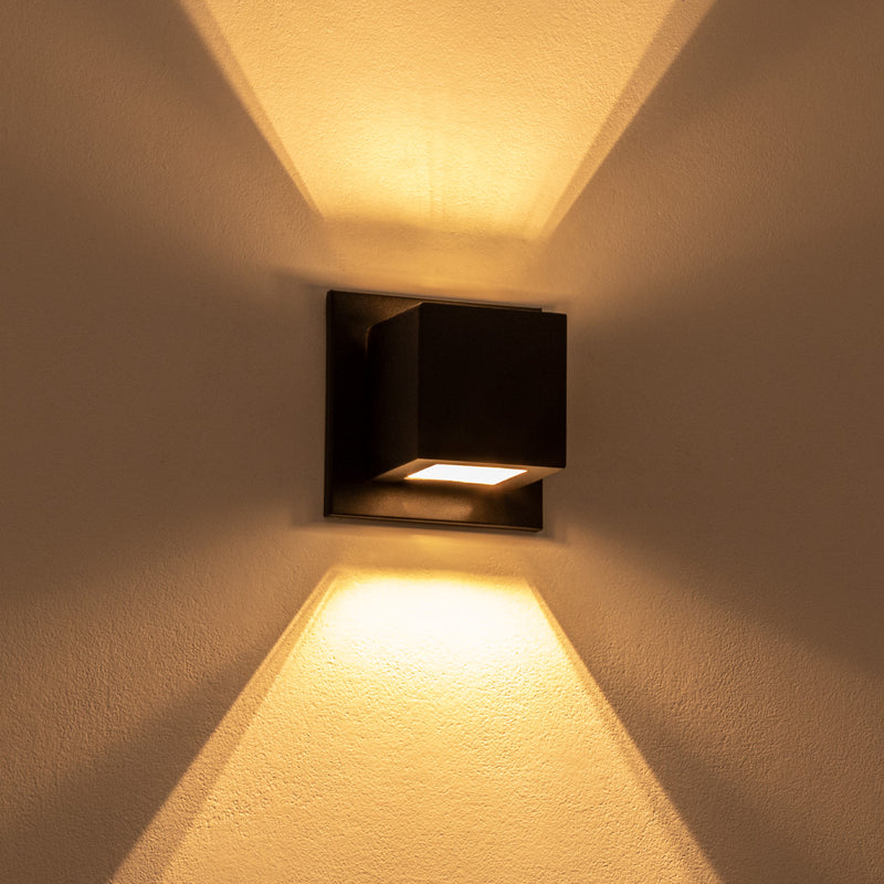 Arandela Box Cubo Pequena 2 Fachos Parede Muro St1318-Starlumen-