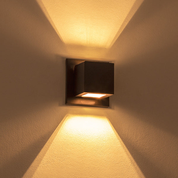 Arandela Box Cubo Pequena 2 Fachos Parede Muro St1318-Starlumen-