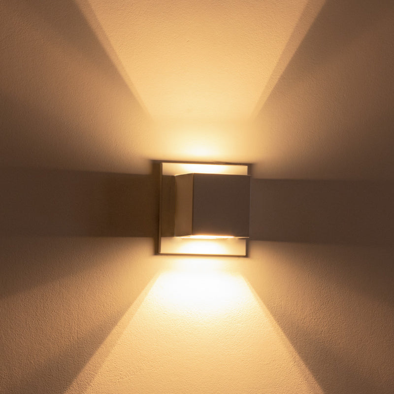 Arandela Box Cubo Pequena 2 Fachos Parede Muro St1318-Starlumen-