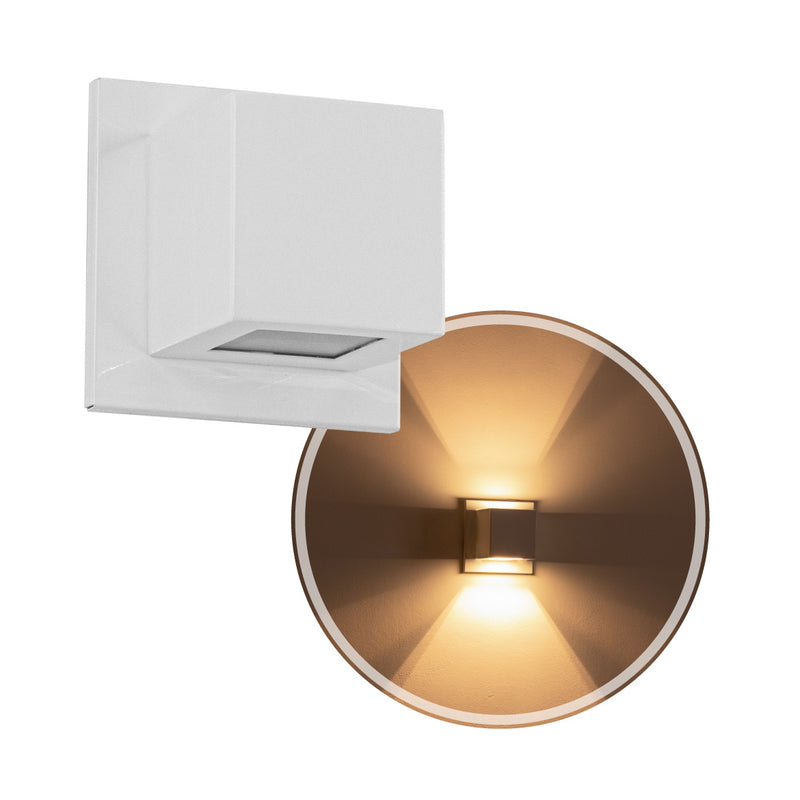 Arandela Box Cubo Pequena 2 Fachos Parede Muro St1318-Starlumen-Branco-