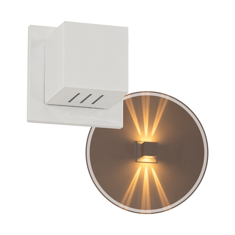 Arandela Box Cubo Pequena 6 Fachos Parede Muro St1317-Starlumen-