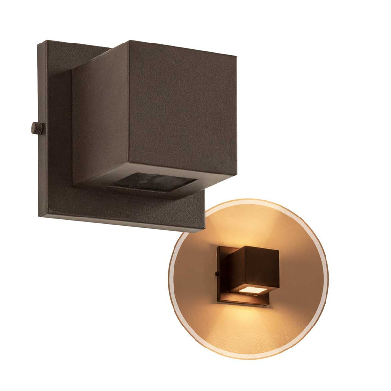 Arandela Box Lindo Efeito 2 Fachos Muro Parede Externa St891-Starlumen-Marrom-