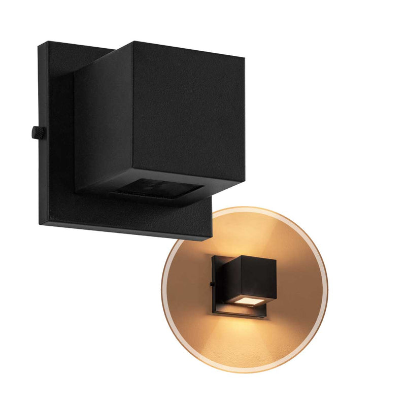 Arandela Box Lindo Efeito 2 Fachos Muro Parede Externa St891-Starlumen-Preto-