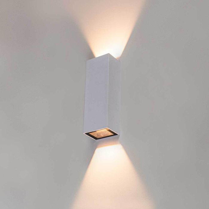 Arandela Branca Efeito 2 Fachos Duo Led 5w 3000k Ip65 DS9839 St2188-Starlumen-