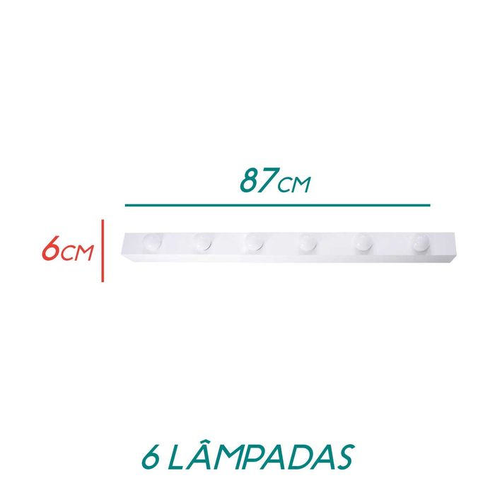 Arandela Camarim Retrô 87cm P/ 6 Lâmpada E27 Bolinha St523