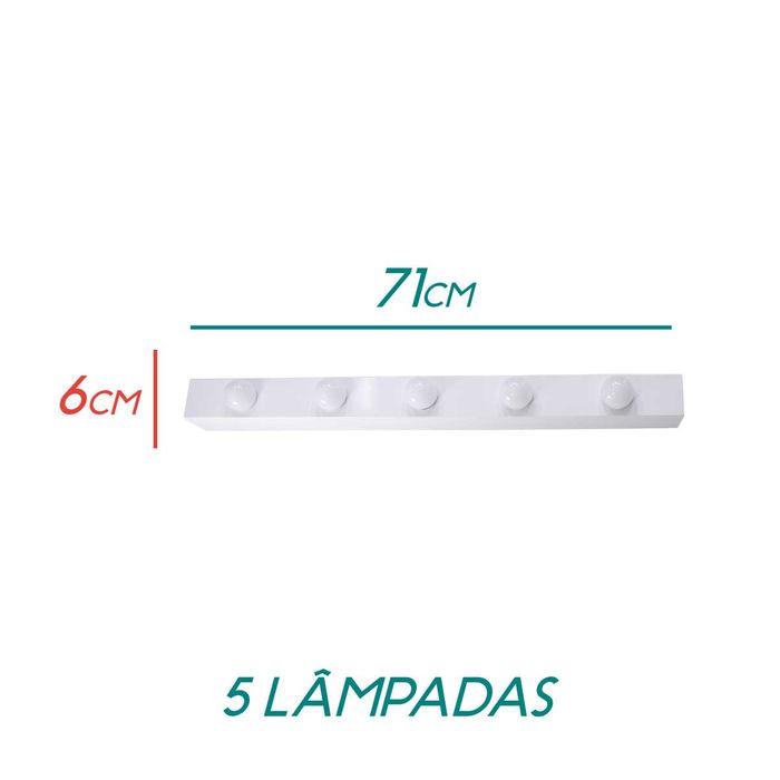 Arandela Camarim Retrô 71cm P/ 5 Lâmpada Bolinha E27 St513-Starlumen-