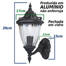 Arandela Colonial Em Alumínio Vintage E27 Retro SBK-AC803P ST803P-Biancoluce-Starlumen