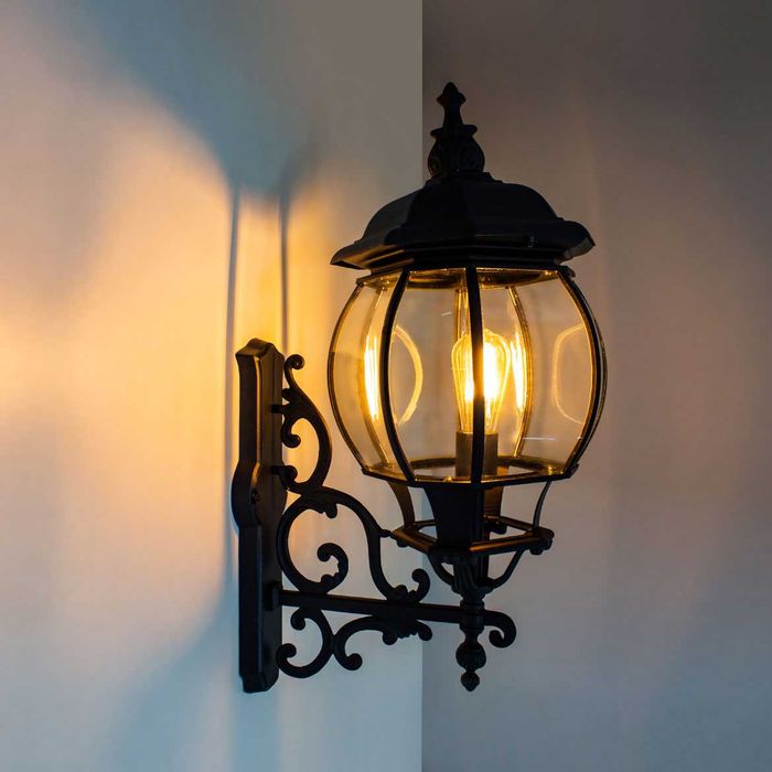 Arandela Colonial Grande Alumínio Preta Vintage 68cm PT-AC201P-G St1480