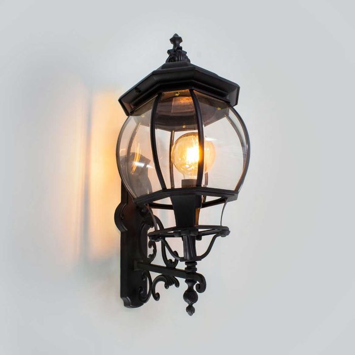 Arandela Colonial Grande Alumínio Preta Vintage 68cm PT-AC201P-G St1480