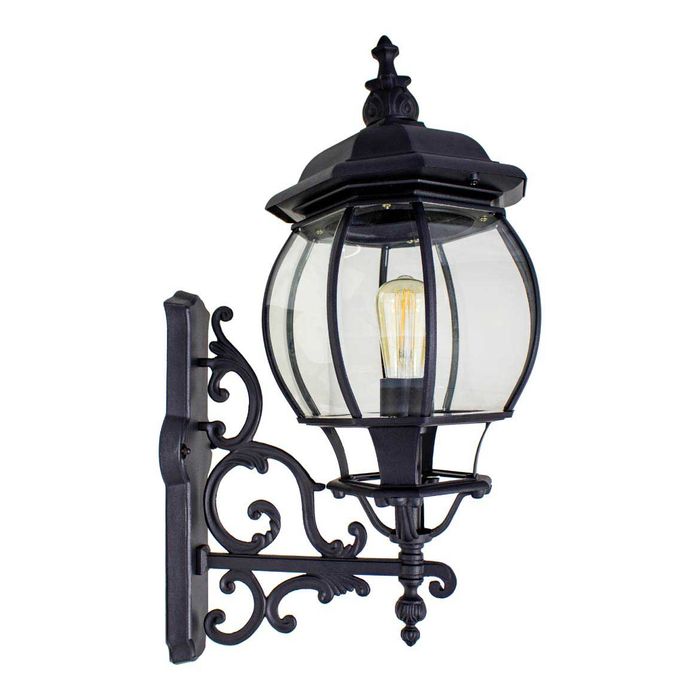 Arandela Colonial Grande Alumínio Preta Vintage 68cm PT-AC201P-G St1480