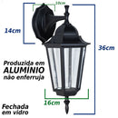 Arandela Colonial Preta Em Alumínio E27 Retro Vintage AC204P/B ST204PB-Biancoluce-Starlumen