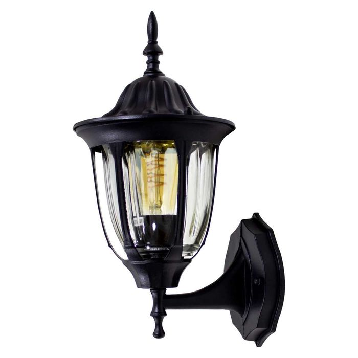Arandela Colonial Preta Em Alumínio Vintage E27 Retro PT-AC202P St202p-Biancoluce-Starlumen