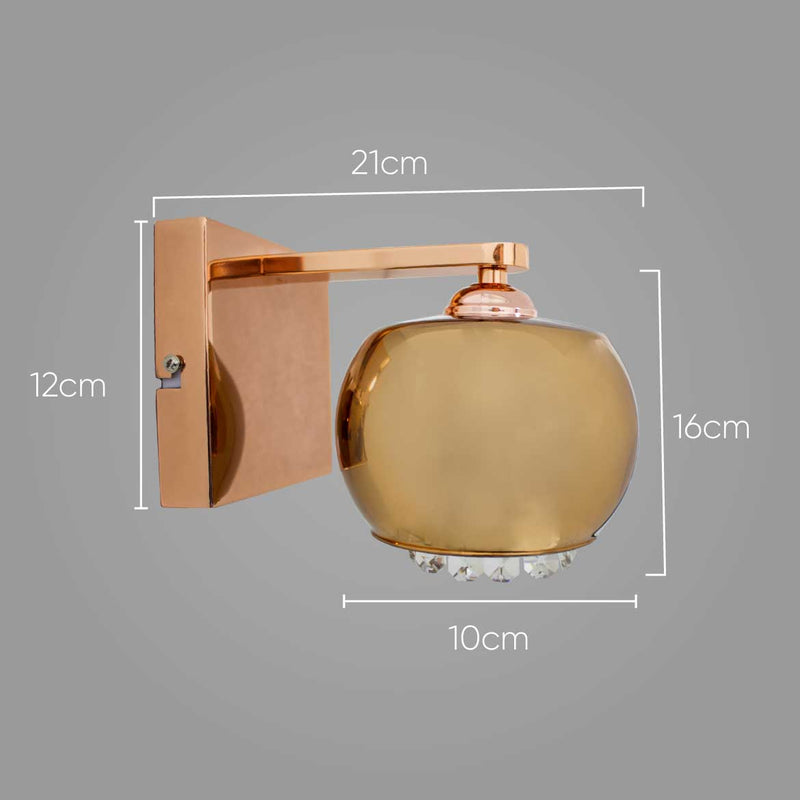 Arandela Cuba Cristal K9 Cobre QAR1281-CO St1219