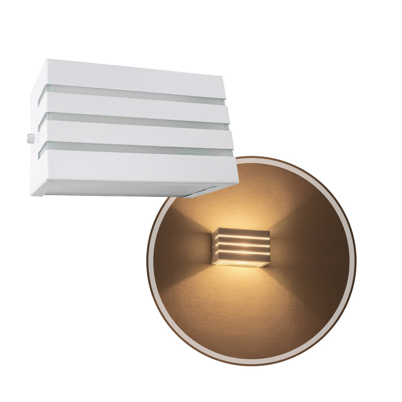Arandela Frisada Luminária Parede Muro Externa Interna St548-Starlumen-Branco-