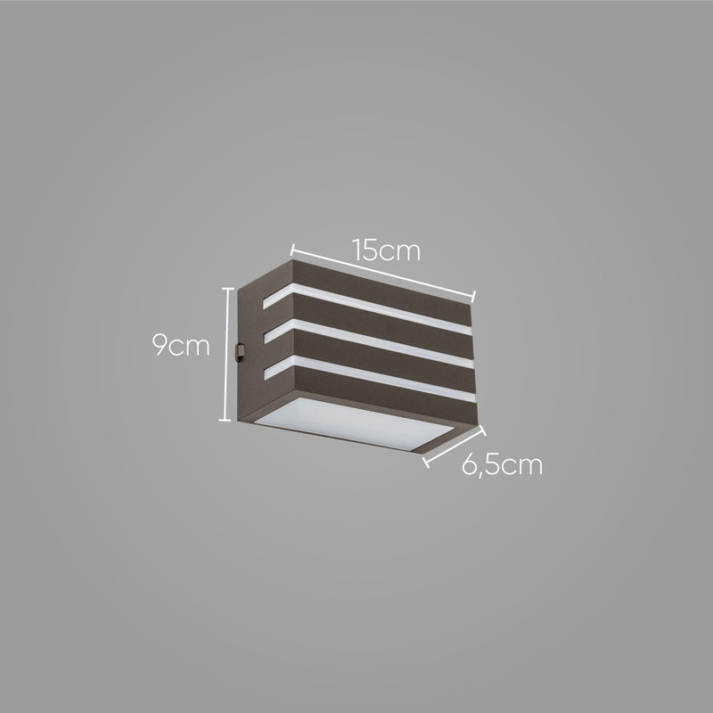 Arandela Frisada Policarbonato Parede Muro St641-Starlumen-