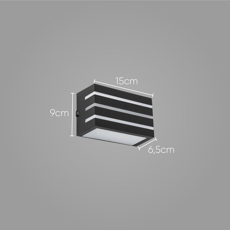Arandela Frisada Policarbonato Parede Muro St641-Starlumen-