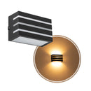 Arandela Frisada Policarbonato Parede Muro St641-Starlumen-Preto-