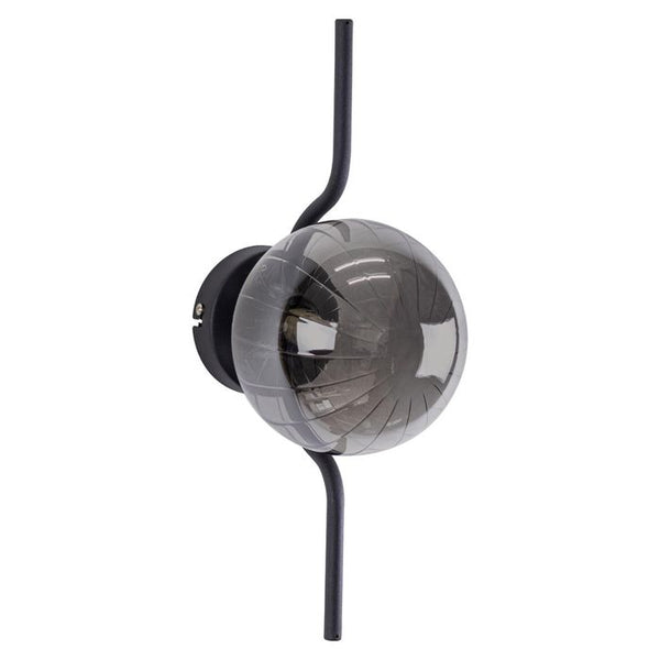 Arandela Malu Preto Fosco e Smoky ZR129 15xh44cm para G9 Globo Vidro Starlux ST2597