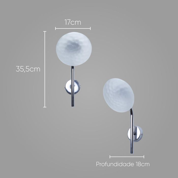 Arandela Petra Starlux Cromada LED Branco Quente ZR108-CH ST2586