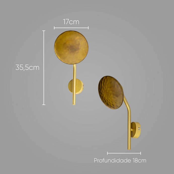 Arandela Petra Starlux Ouro Fosco LED Branco Quente ZR108-AGD ST2586