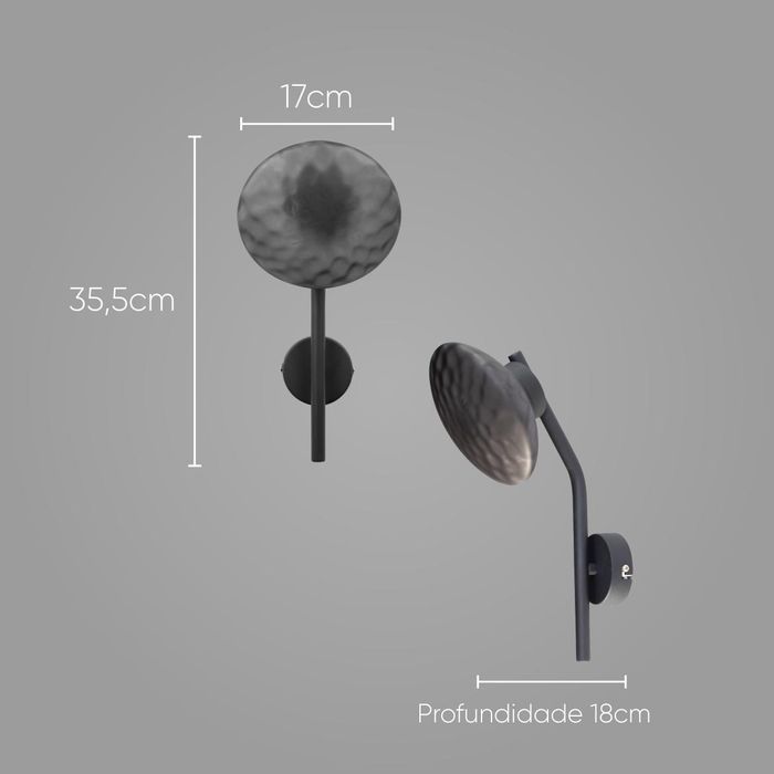Arandela Petra Starlux Preta LED Branco Quente ZR108-SKY ST2586