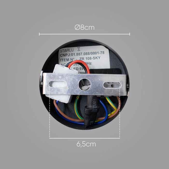 Arandela Petra Starlux Preta LED Branco Quente ZR108-SKY ST2586
