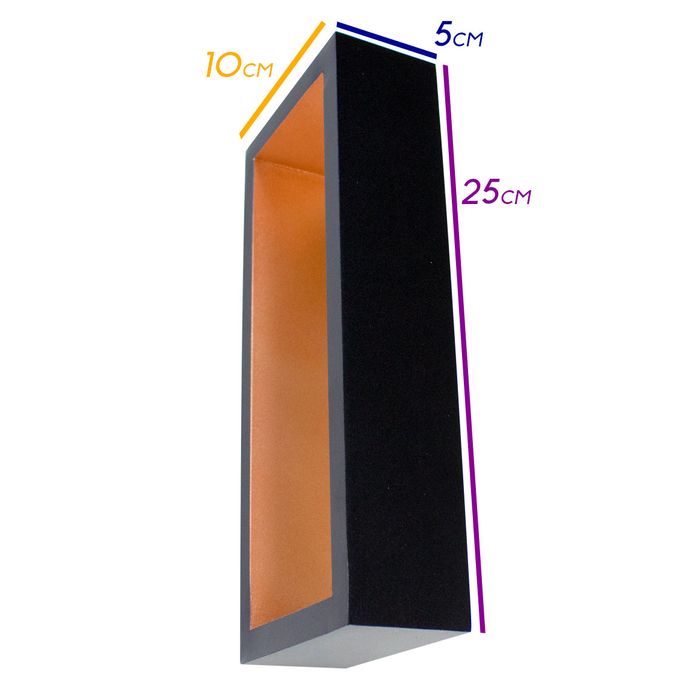 Arandela Puch Preta LED Efeito Decorativa Parede Teto 5W 25cm 5745/25-PT/CB-M ST163-Usina Design-Starlumen