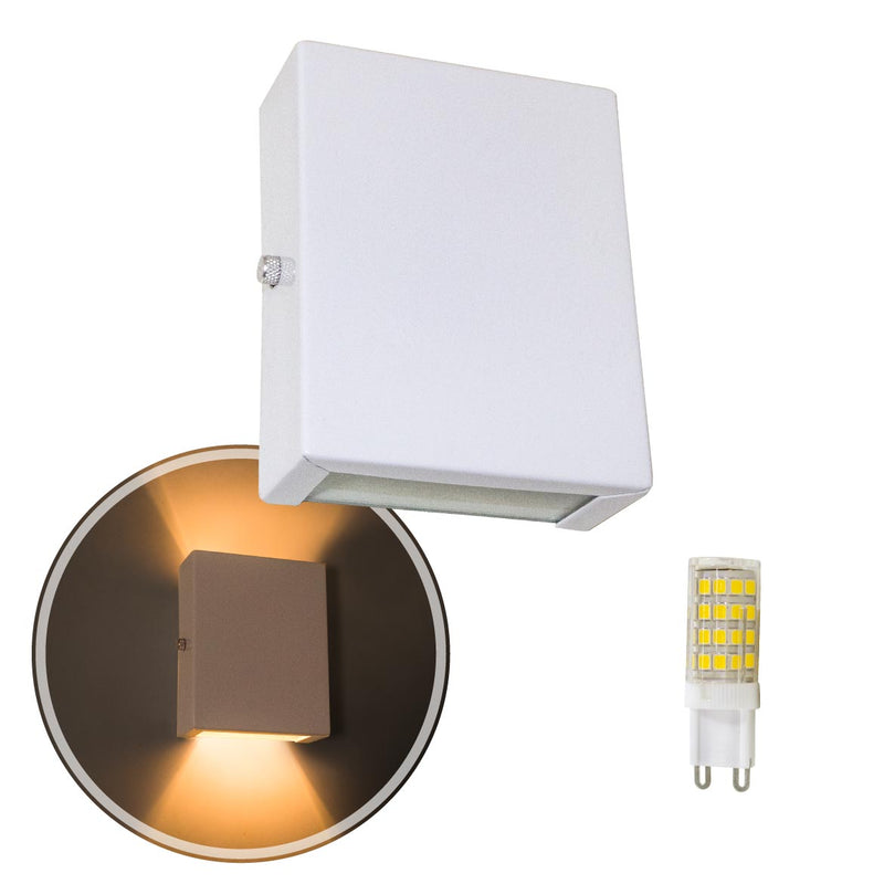 Arandela Slim 2 Focos Parede + Led G9 5w St1597-Starlumen-Branco Quente (3000K)-Branco-