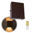 Arandela Slim 2 Focos Parede + Led G9 5w St1597-Starlumen-Branco Quente (3000K)-Marrom-