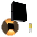 Arandela Slim 2 Focos Parede + Led G9 5w St1597-Starlumen-Branco Quente (3000K)-Preto-