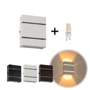 Arandela Slim Externa Alumínio 2 Frisos Moderna + LED G9 5W ST2527-Starlumen-Branco Quente (3000K)-Preto-