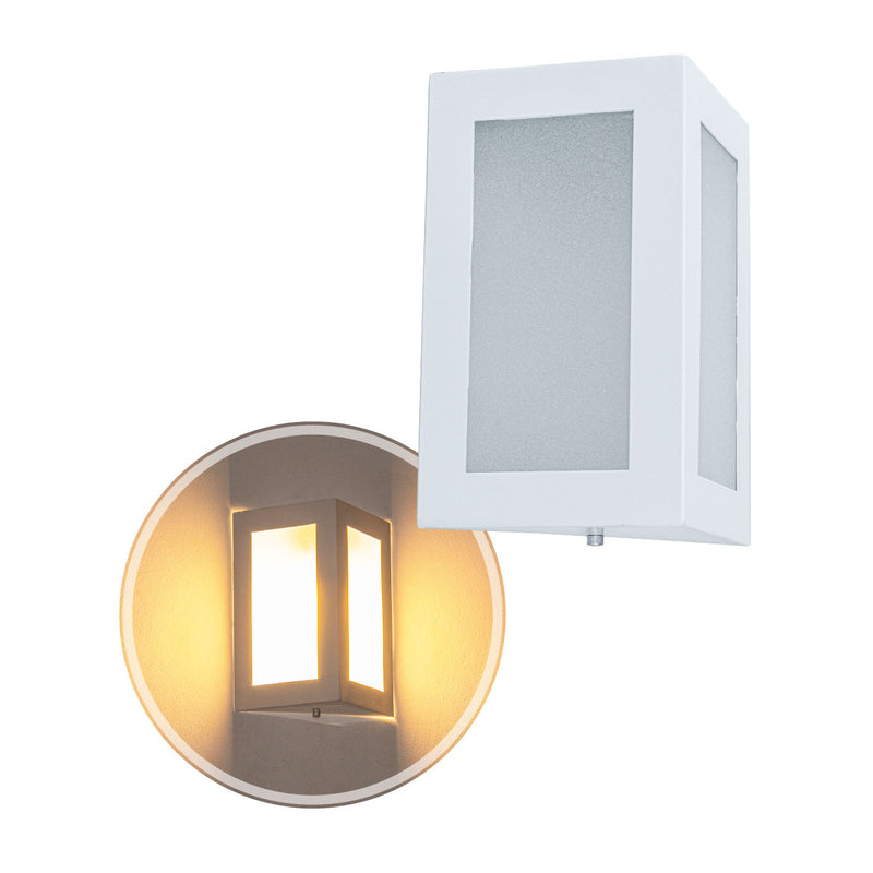 Arandela Triangular Externa Parede Muro Alumínio Vidro St532-Starlumen-Branco-