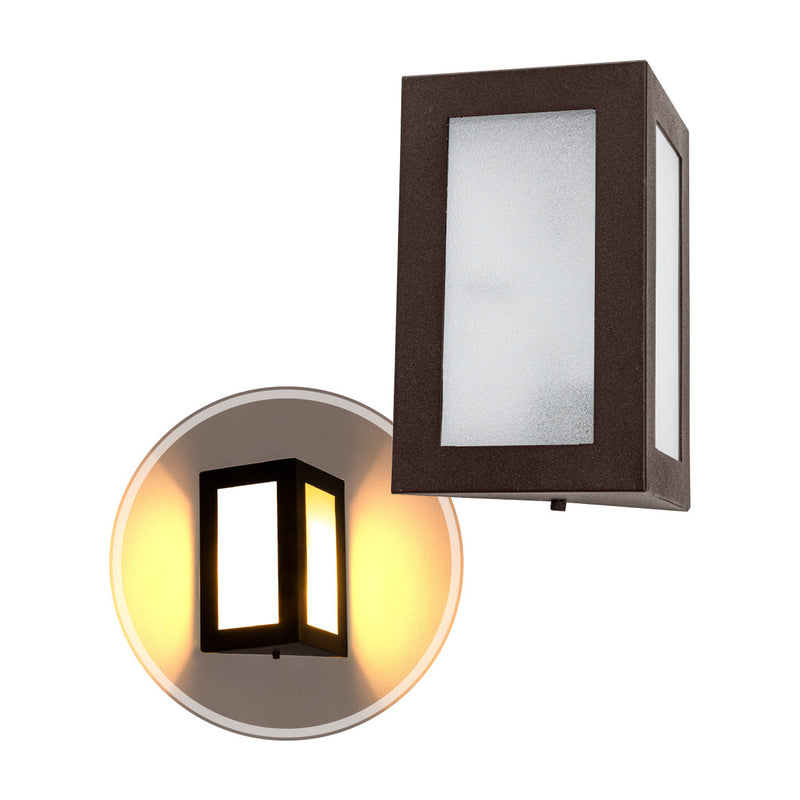 Arandela Triangular Externa Parede Muro Alumínio Vidro St532-Starlumen-Marrom-