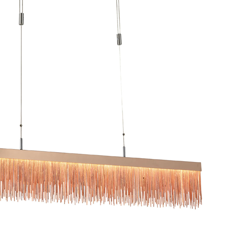 Pendente Voile Rose Gold (d)120cm (a)18cm  1x33.6w 3000k 1680lm - BB003 - Bella Iluminação