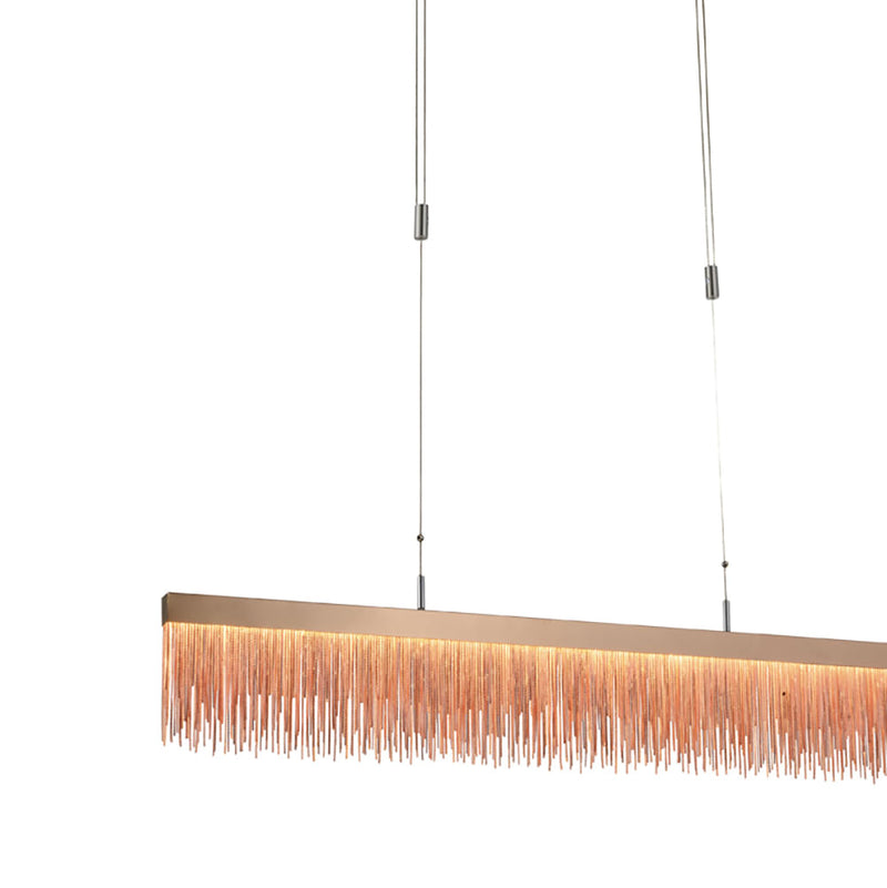 Pendente Voile Rose Gold (d)120cm (a)18cm  1x33.6w 3000k 1680lm - BB003 - Bella Iluminação