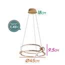 Lustre Pendente Lumina LED 37W Ø45cm French Gold BB006 Bella ST2237