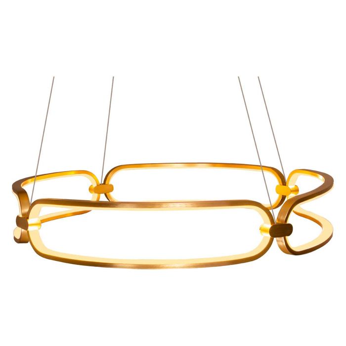 Lustre Pendente Lumina French Gold Anel LED 50W Ø60cm BB007G Bella Iluminação ST1388