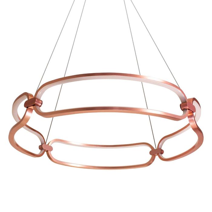 Lustre Pendente Lumina Rose Gold Anel LED 50W Ø60cm BB007E Bella Iluminação ST1388