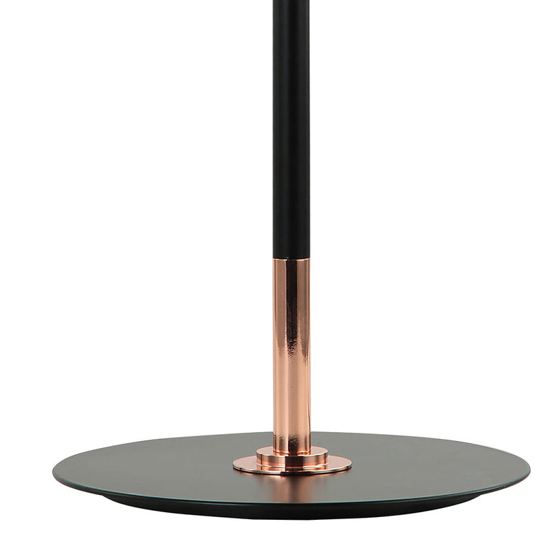 Abajur Ginga Rose Gold e Preto e Preto (d)20cm (a)60cm  4.3w  + 6.1w 3000k 520lm - BB013 - Bella Iluminação